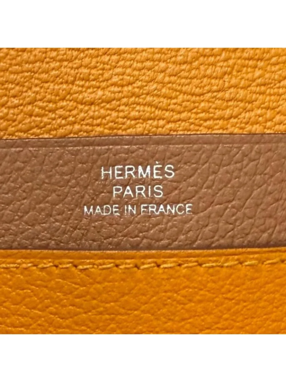 Hermes Ever Color Clou de Selle Leather Card Case Apricot Gold